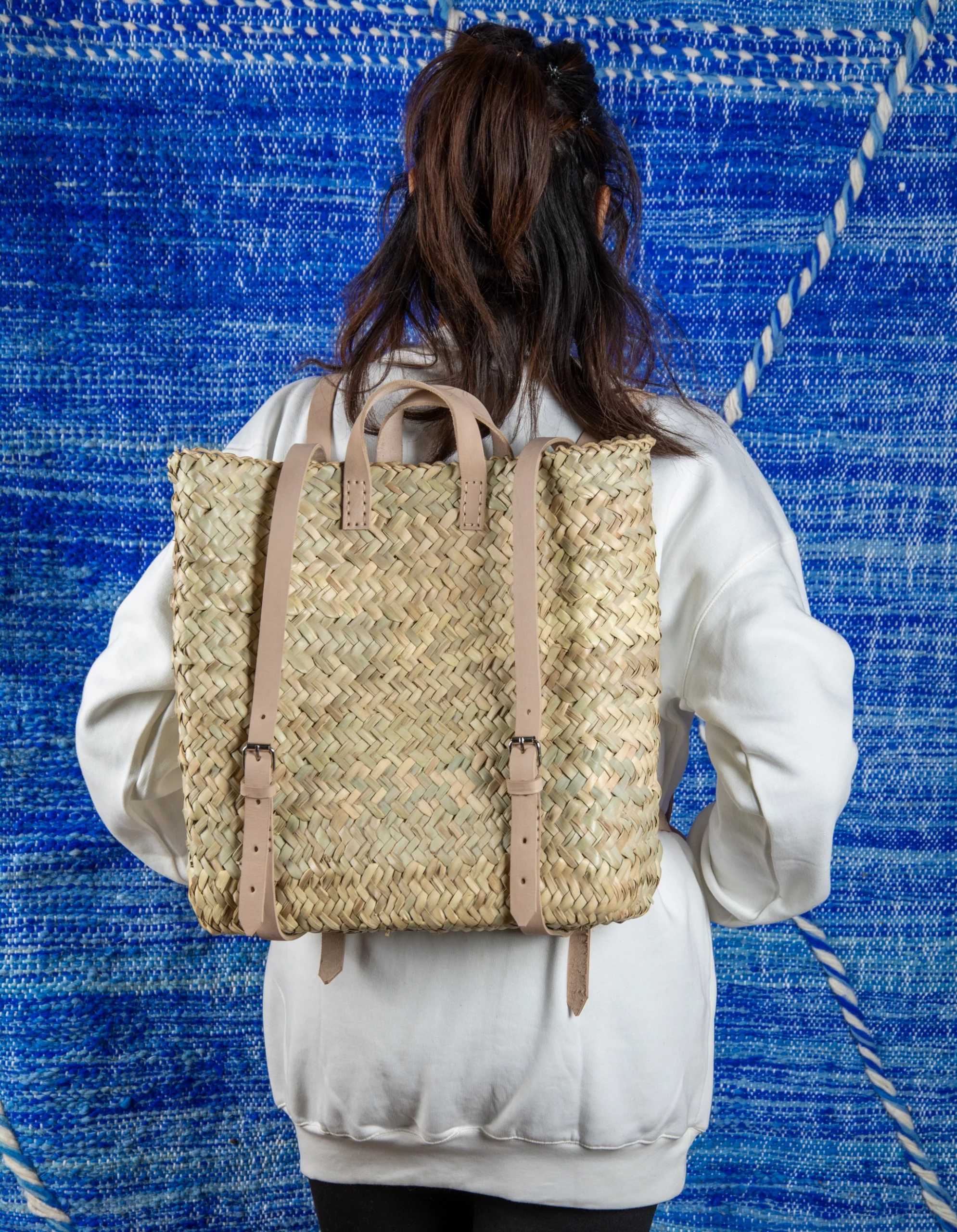 Wild Palm Leaf Backpack - Green Doum
