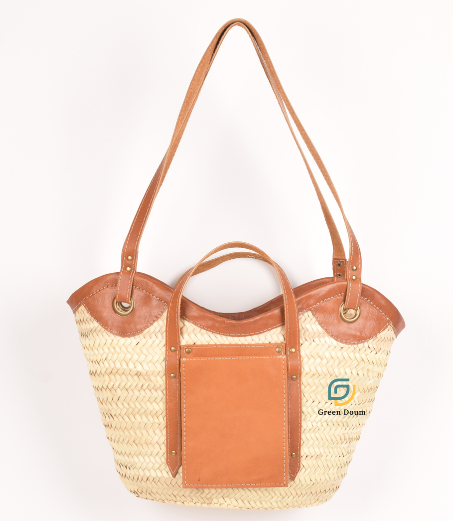 Straw basket with wave design by Green Doum, photo 4