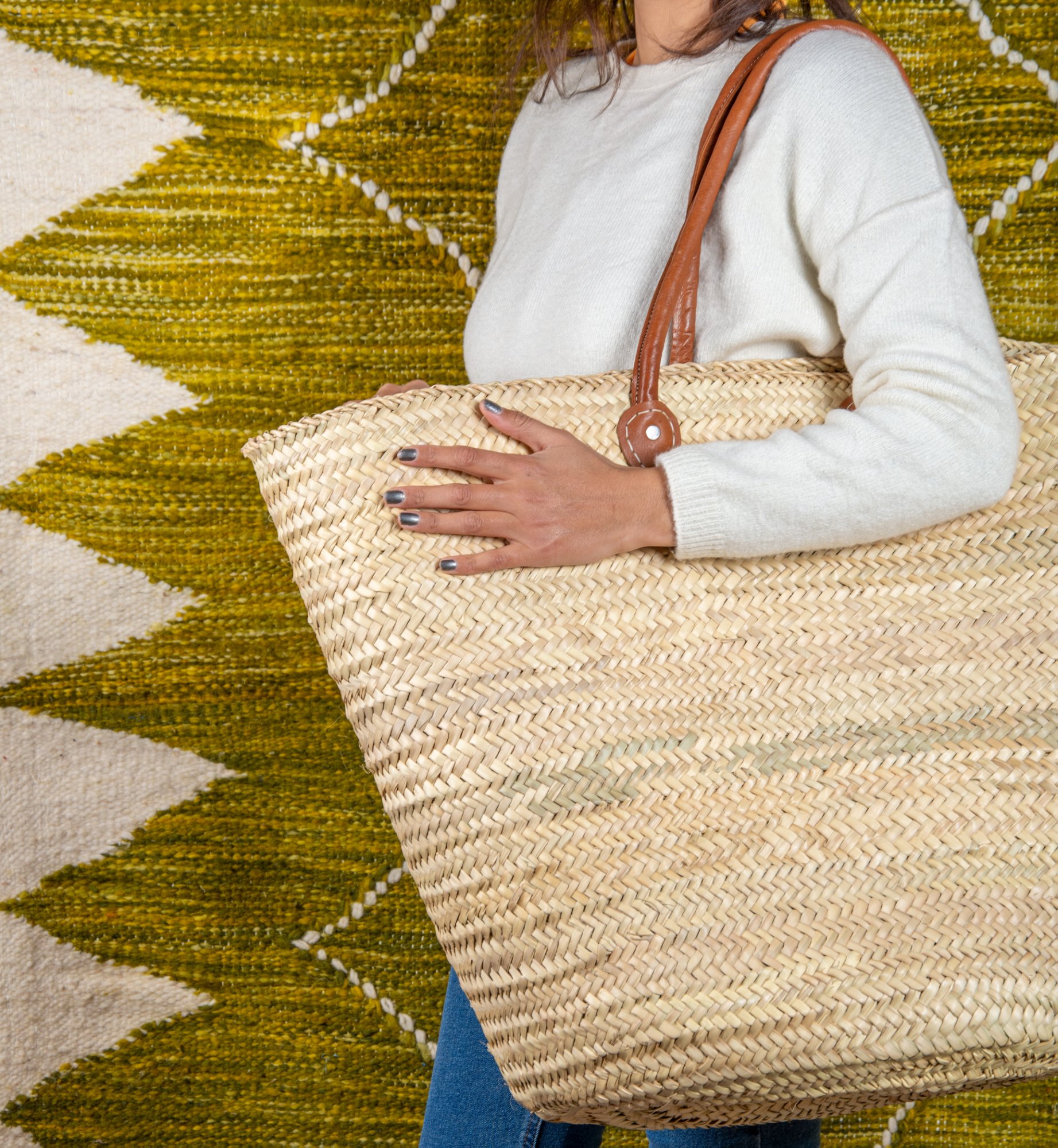 Panier épaule style osier taille XL par Green Doum, photo 4