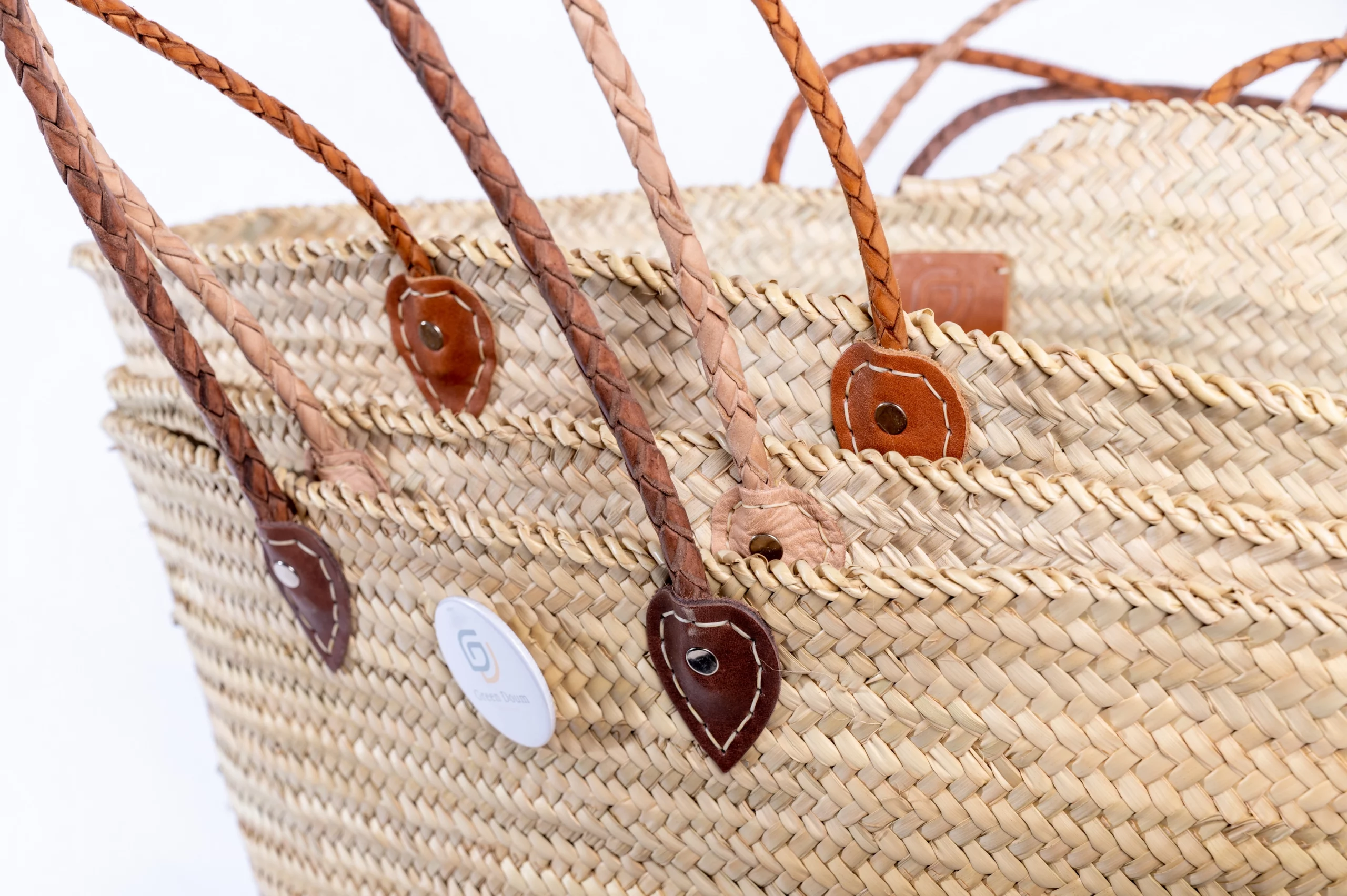 Panier extra large en paille avec anse tressée taille XXL par Green Doum, photo 5