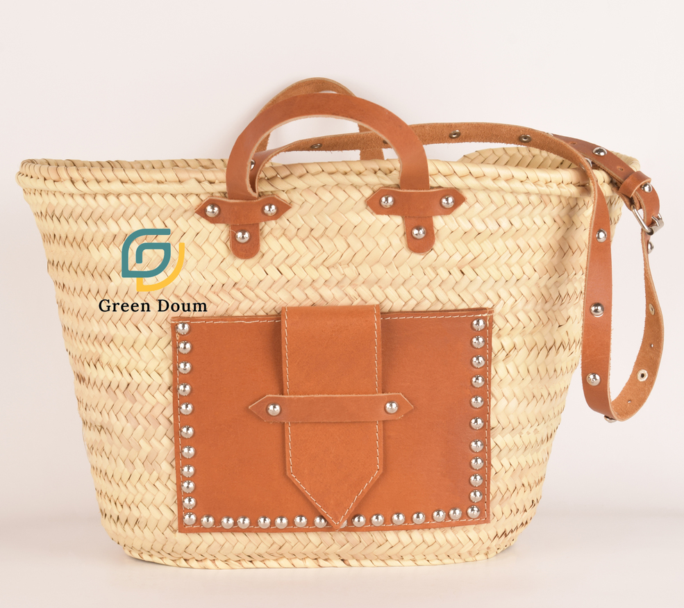 Grand sac en paille avec poche par Green Doum, photo 4