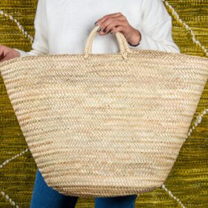 Panier en paille avec anses en sisal taille XL par Green Doum