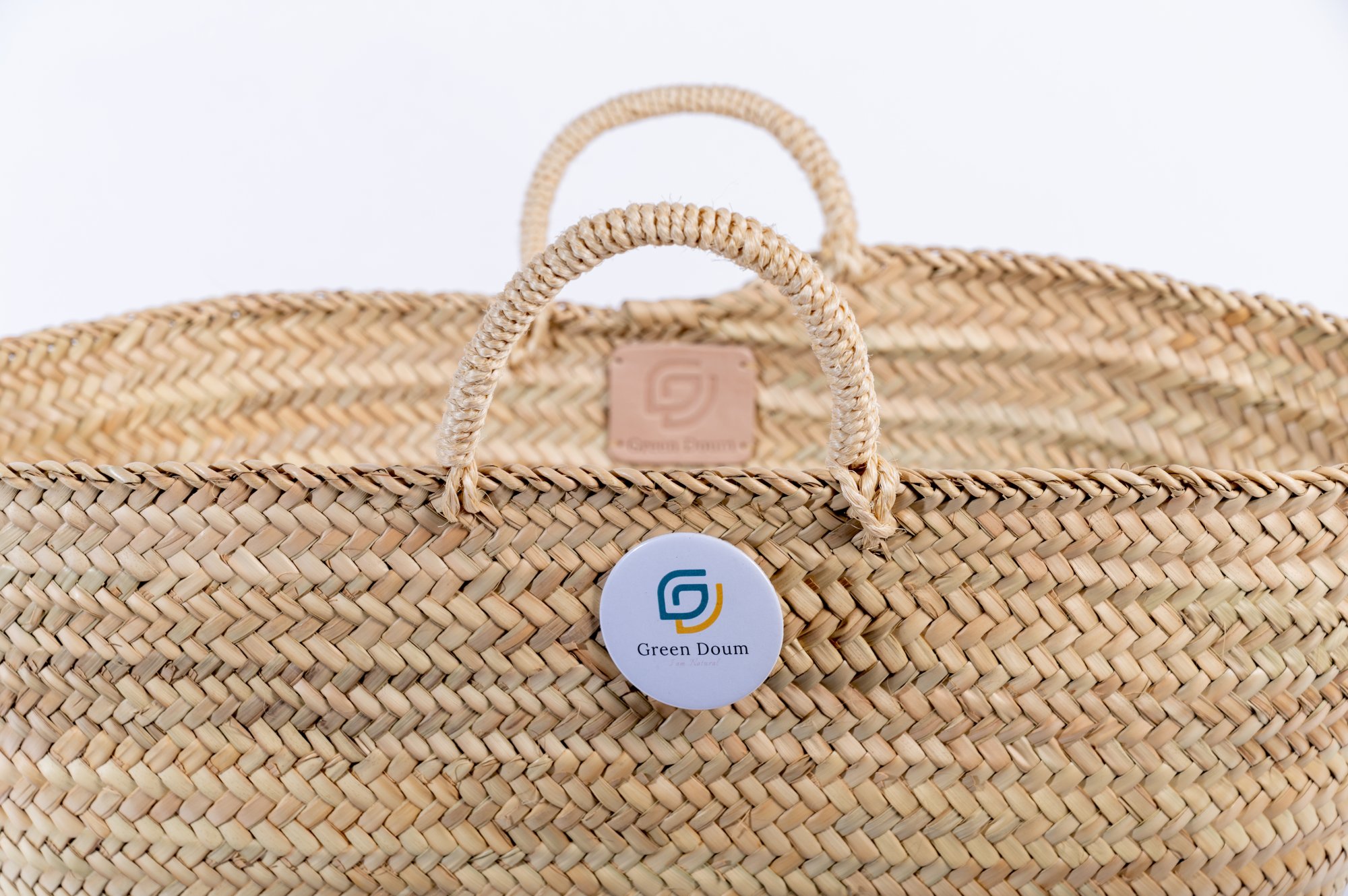 Panier en paille avec anses en sisal taille XL par Green Doum, photo 4
